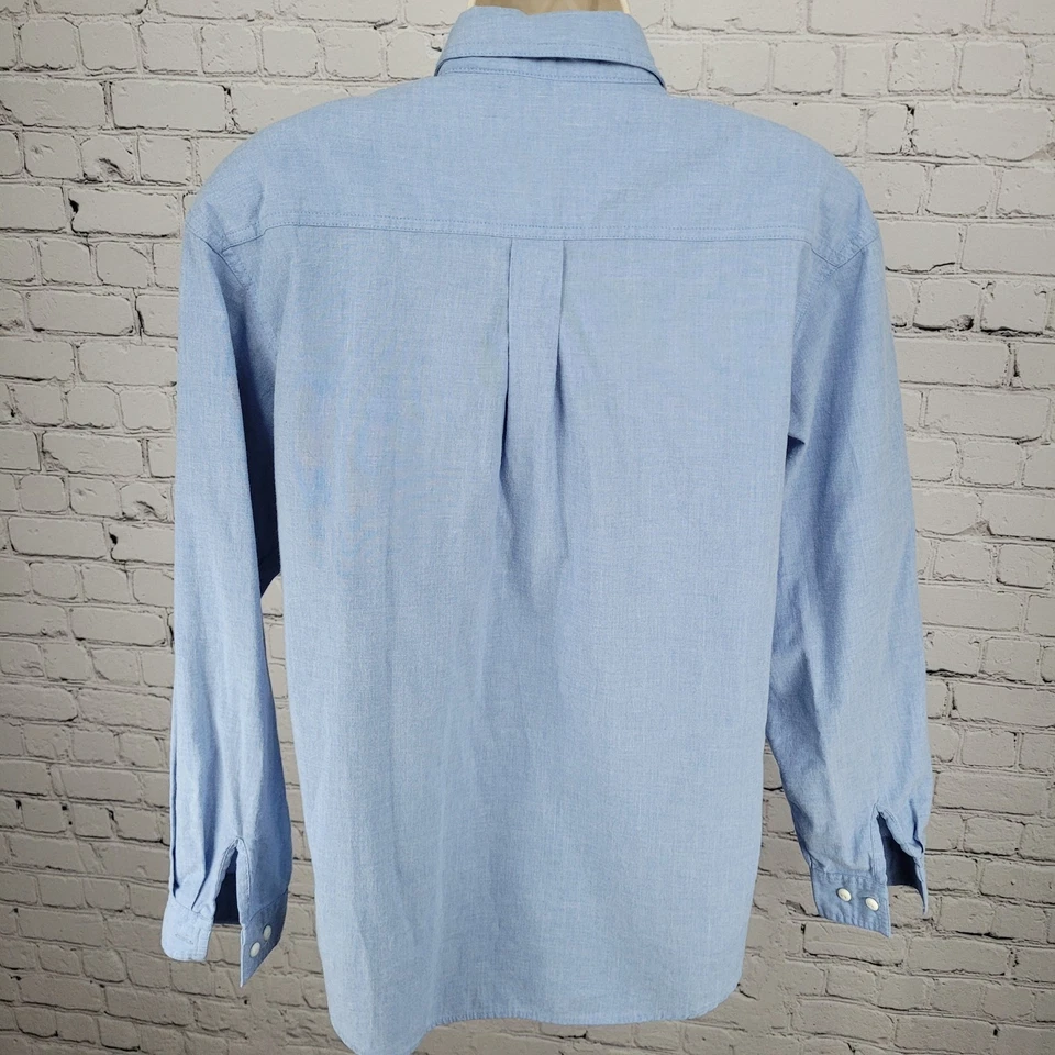 VTG Falls Creek Blue Snowman Embroidered Button Up Long Sleeve Shirt Size Medium - Image 2 of 4