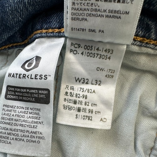 Levis 514 Jeans Mens 32x32 Blue Denim Pants Straight Stretch Casual Stone Wash - Picture 7 of 11