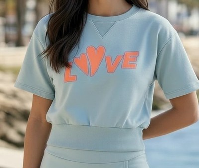 Miss Goodlife Roundneck Shortsleeve Love   lightblue VP 99,90  