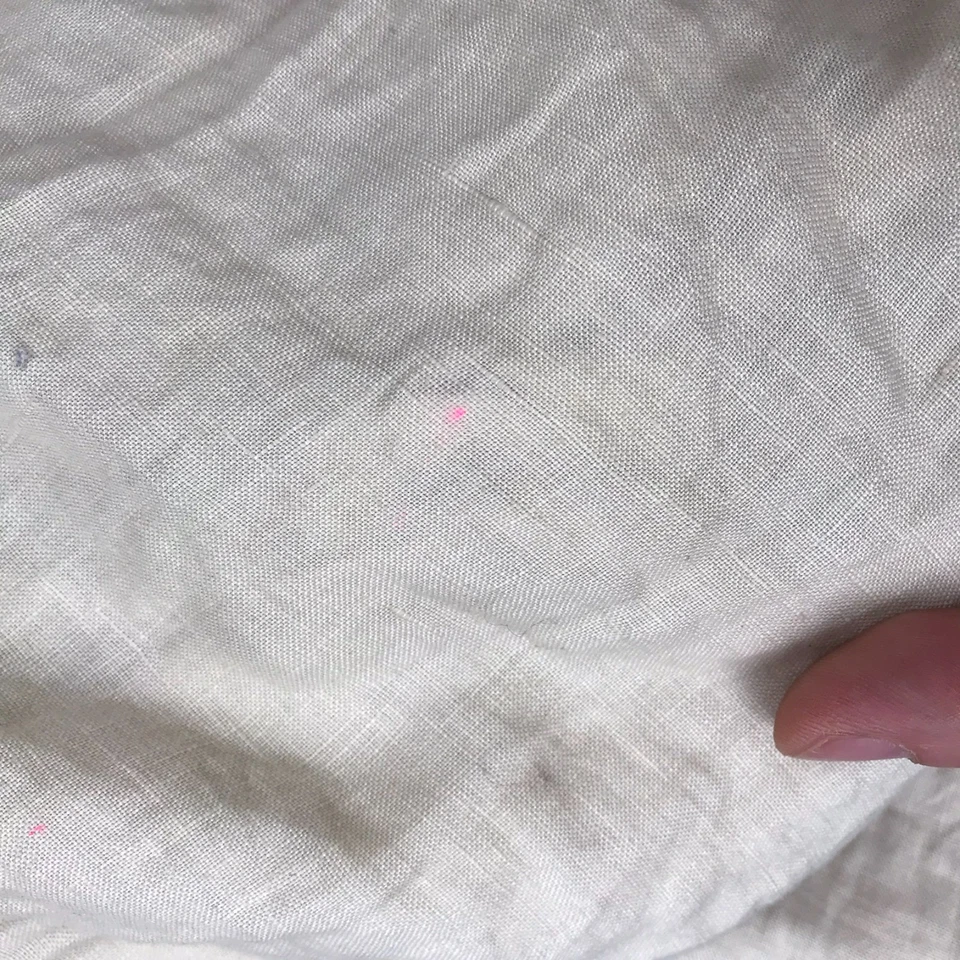 Pantalones Johnny Was para mujer M (30x29) doblados 100 % lino tiro alto rectos *defectos Foto 2 de 4