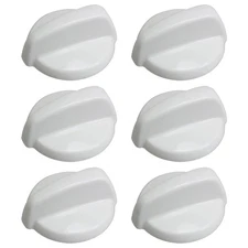 Stove Control Knob Replacement White Plastic 6 Pack For GE WB03T10282 Range