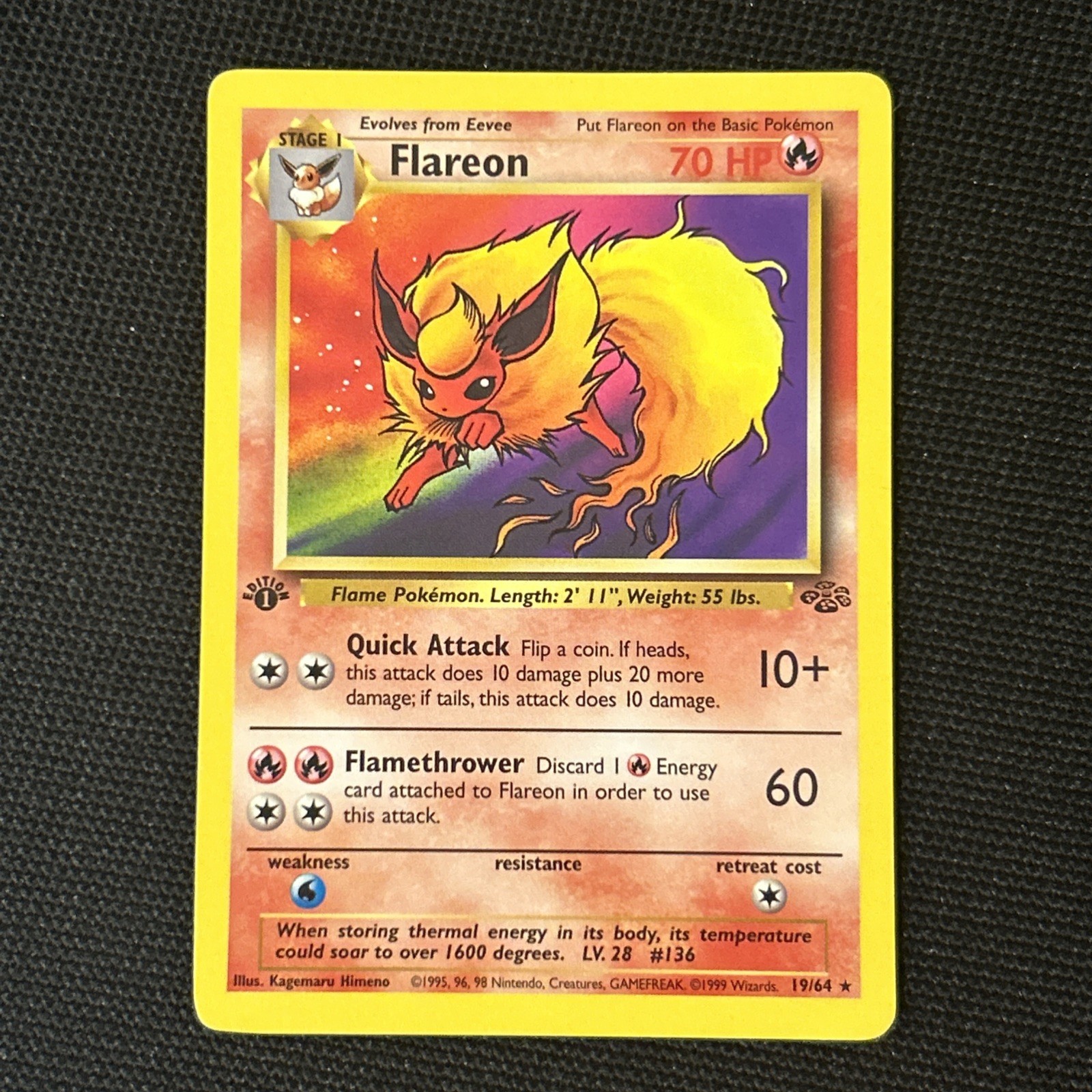 Flareon 19/64 1st Edition Jungle Regular NM