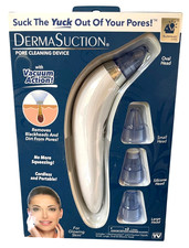 DermaSuction Blackhead Pore Cleaning Device Vacuum 4 Suction Heads Cordless NEW