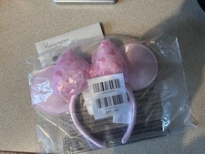 2025 Disney Parks Pink  Faux Leather Minnie Bow Ear Headband NWT NIB RARE