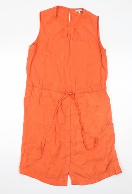 Gap Damen Trägerkleid orange Lyocell Größe M Rundhals geknöpft