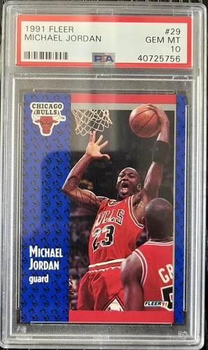 1991-92 Fleer Basketball #29 Michael Jordan HOF GOAT Bulls PSA 10 GEM MINT