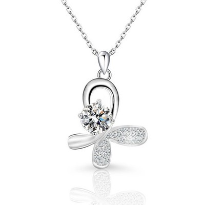 S925 sterling silver four-leaf clover clavicle necklace, stylish and minimalist