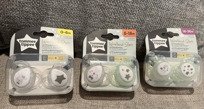 3-2 PKS Tommee Tippee Orthodontic Pacifiers 0-6/6-18/18-36 Months Woodland Stars