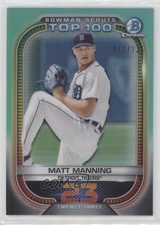 2021 Bowman Scouts Top 100 Aqua Refractor 12/125 Matt Manning #BTP-23 0m8
