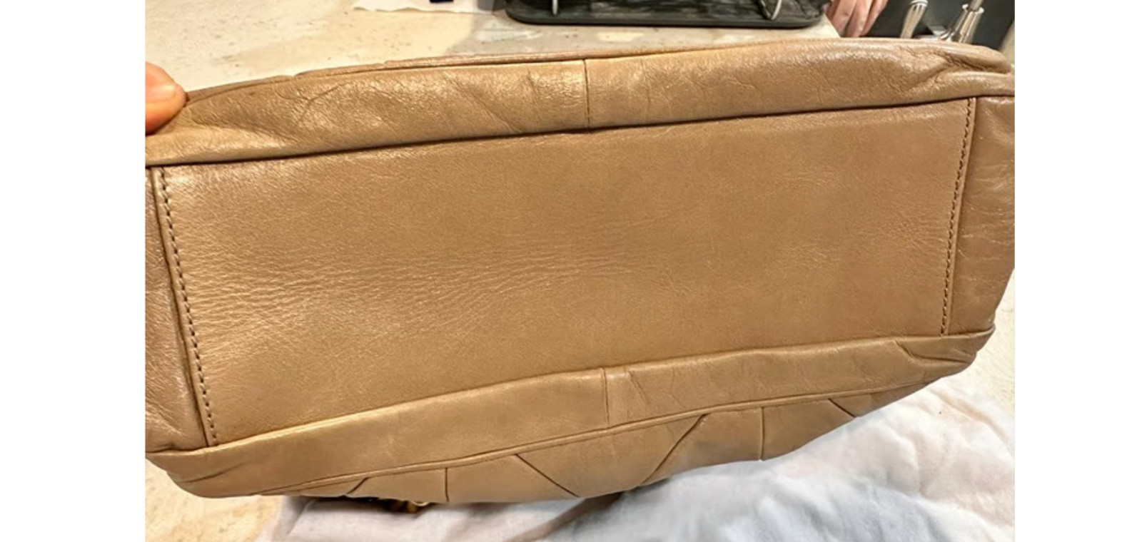 Authentic Marc Jacobs Ines Patchwork Tan Beige Pe… - image 2