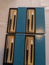 New vintage PARKER arrow clip pen dark blue chrome Made In USA