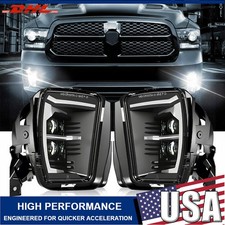 Black Bumper Drl Led Fog Lights For Dodge Ram 1500 2013 2014 2015 2016 2017