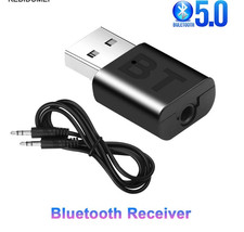 USB Bluetooth Music Stereo Wireless Audio Receiver Adapter 3.5mm Home Car PC AUX