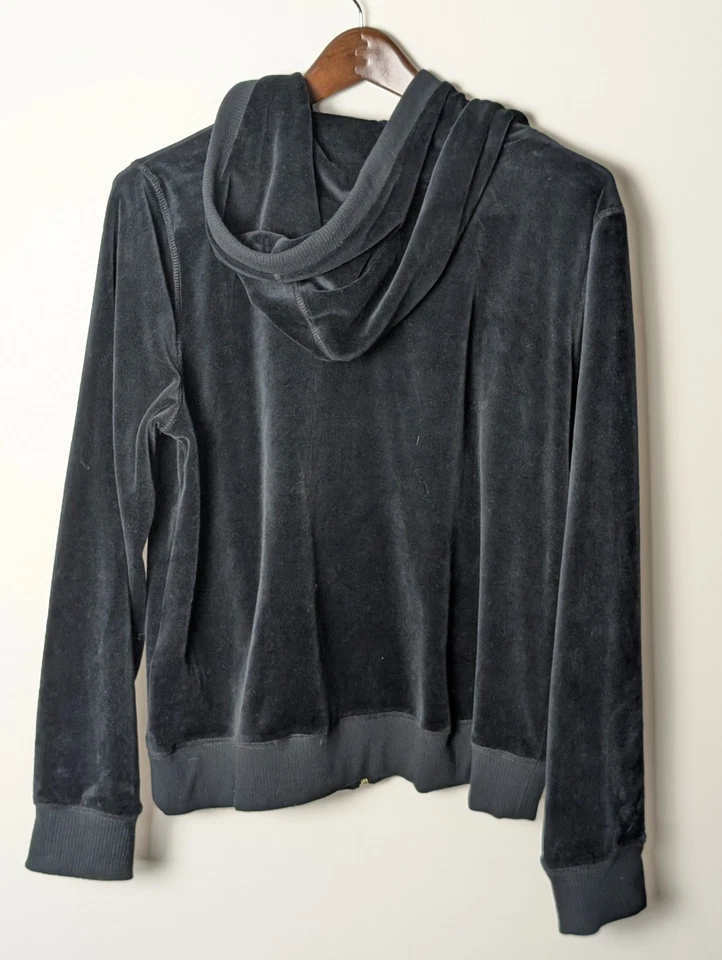 Michael Kors MK Negro Terciopelo Cremallera Sudadera Chaqueta XL Foto 2 de 4