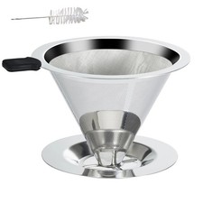 Double Mesh Stainless Steel Pour Over Coffee Dripper 304 Filter No Grounds