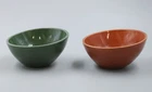 Two Vintage Red Wing Eva Zeisel Orange and Green Town and Country Bowls