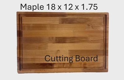 Maple edge Grain Fingerjoint Cutting Board With Groove 18'' x 12'' x 1.75''