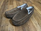 UGG Men's Suede Moccasin Slippers Chestnut Brown Fleece Lined Shoes Size 12 — photo 1