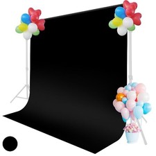 Black Backdrop for Photoshoot, 5x6.5FT Portrait Photo Background Black