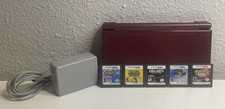 Nintendo DSi XL Wine Red Console Bundle W/ Charger  5 Games Tested Working READ
