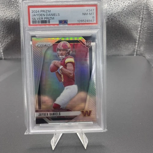 2024 PANINI PRIZM SILVER PRIZM #347 JAYDEN DANIELS ROOKIE RC PSA 8