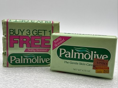Vintage 4 Pack Of Palmolive Softly Scented Bath Bar Soap 4.75oz Gentle Skin Care