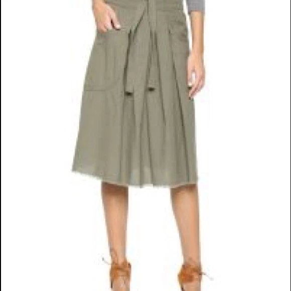 FALDA MIDI VERDE ULLA JOHNSON DINAN CINTURÓN TALLA 6 USADA EN EXCELENTE ESTADO Foto 2 de 4