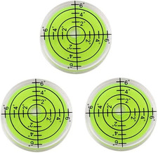 3Pcs Circular Bubble Level Bullseye Degree Marked Surface round Spirit Levels Me