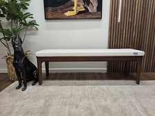 Swyft Scandi Dining Bench 01 In Walnut & Ivory Boucle RRP-£499