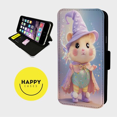 NIEDLICHER KLEINER MAGISCHER HAMSTER - Kunstleder Klapp Handy Hülle Cover - iPhone/Samsung