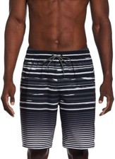 Nike Faded Stripe Breaker 9" Black Swim Trunks NESSD545-001 Men's Small MSRP 68
