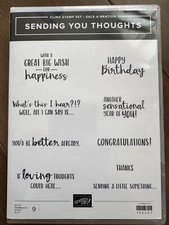 Stampin Up SENDING YOU THOUGHTS Stamp Set 152297 Sentiments Birthday Thanks