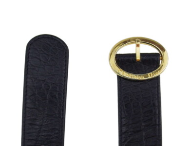 Christian Dior belt × leather × gold material Authentic Used T23487 Christian Dior belt × leather × gold material Authentic Used  main image 2