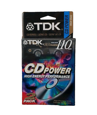 2 TDK Cd Power 110  High Bias New Blank Audio Cassette Tapes   NIP