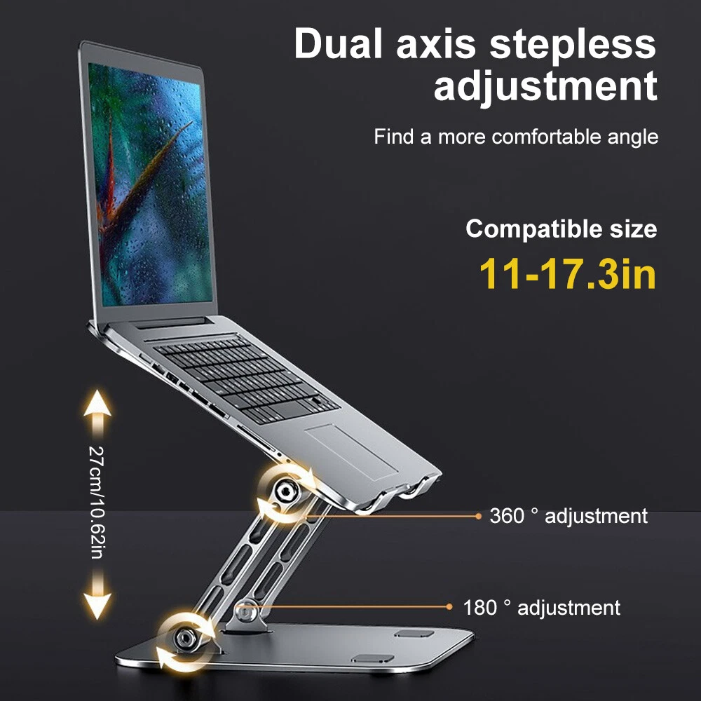 Adjustable Aluminum Laptop Stand Ergonomic Desk Riser for 10-16 Inch Computers