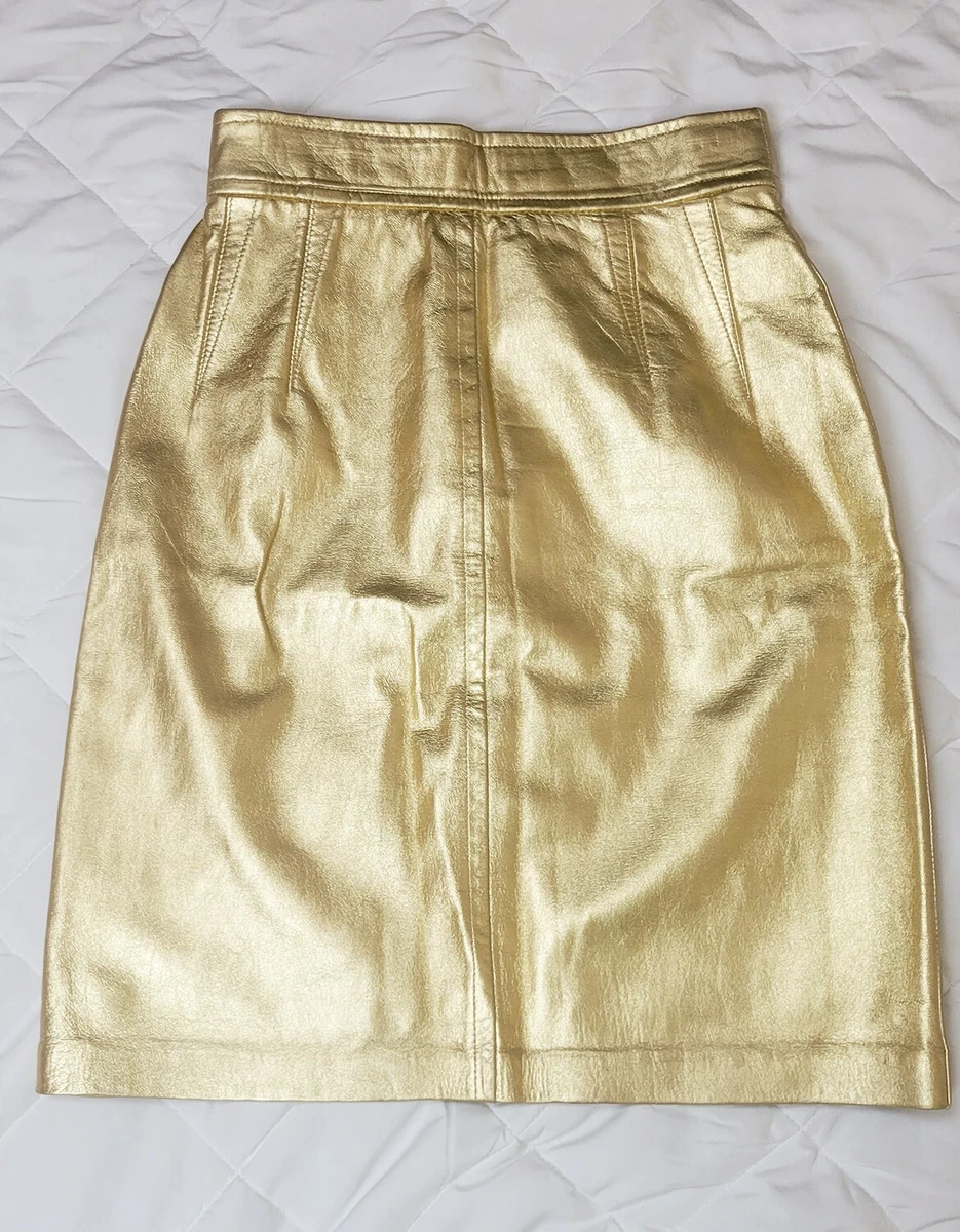 Escada leather top pencil skirt