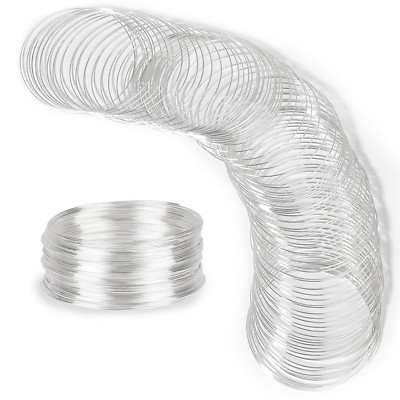 100 Loop Wire Bracelet Memory Wire Bracelet Wire for Beads Jewelry Wire Silver J
