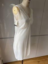 BERKERTEX GR&Ouml;SSE 12 ELFENBEIN NACHTHEMD VINTAGE SLIP PETTICOAT BRITAIN KLAMMERFEST