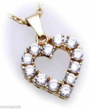 Ciondolo Cuore Oro 333 con Zirconia Tutti Steinarten Giallo Donna Nuovo