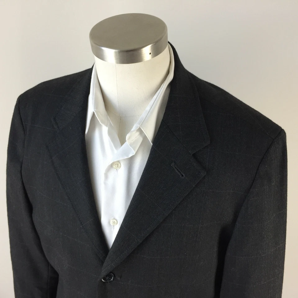 Abrigo Deportivo Gap 40 S Gris Carbón Ventana Blazer Lana Usado en Excelente Condición Foto 2 de 4