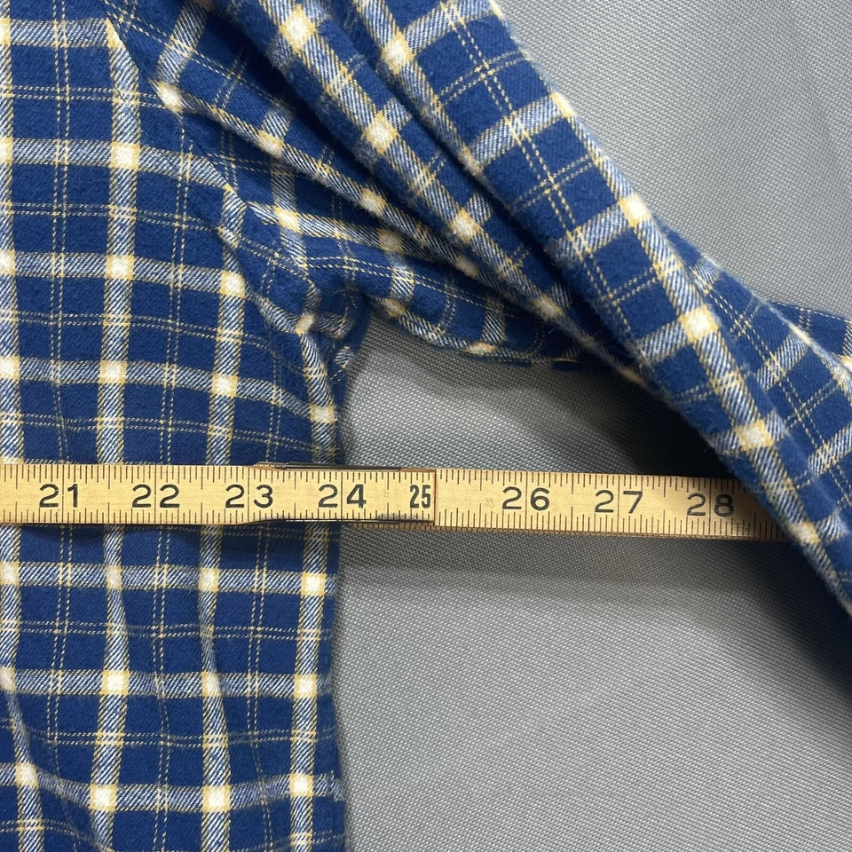 Camisa St. John's Bay Extra Grande Abotonada Franela Cuadros Manga Larga Azul Suave  Foto 3 de 4