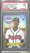 2018 Topps Heritage Purple Chrome Rookie Refractor #THC-580 Ronald Acuna Jr.