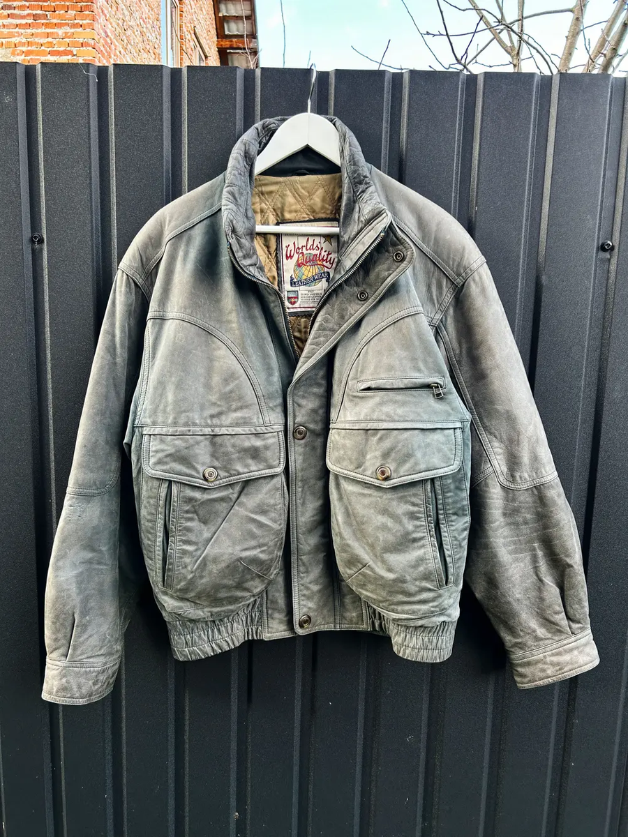 Vintage Streetwear Style MA-1 Leather Jacket Bomber 90s | eBay Vintage Streetwear Style MA-1 Leather Jacket Bomber 90s | eBay