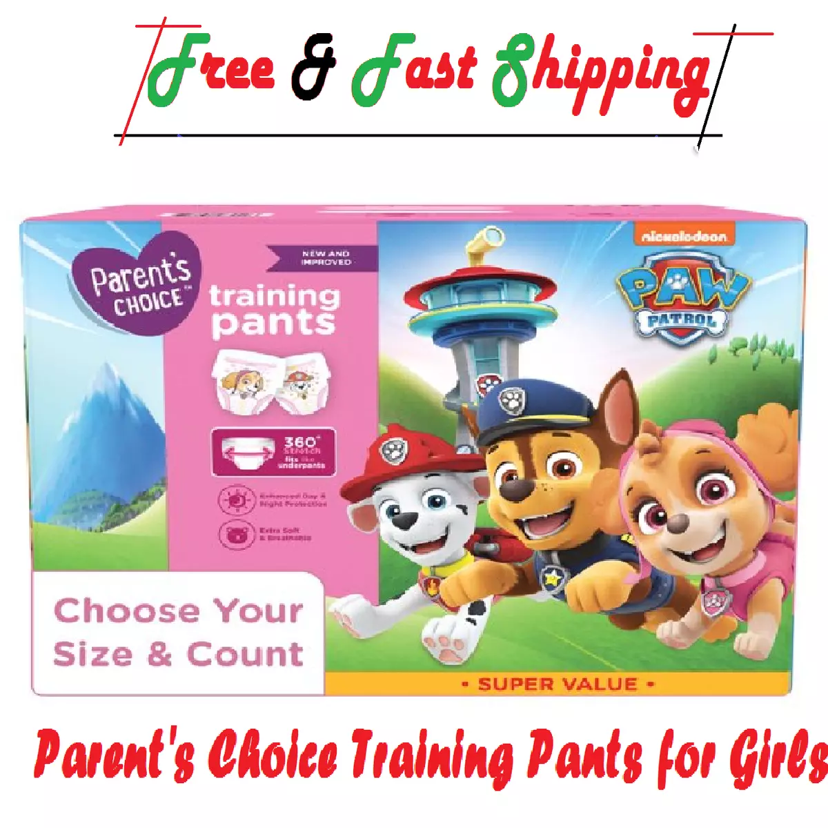 Parent's Choice Paw Patrol Training Pants for Boys, 3T/4T, 21 Count (Select  for More Options)