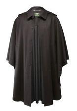 Wetterfleck braun Loden Umhang Cape Poncho Jagd Mantel Kapuze Trachtenmantel