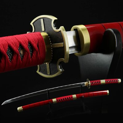 41'' One Piece Roronoa Zoro Sandai Kitetsu 1045 Carbon Steel Katana Sword Blade