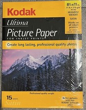Kodak Ultima Picture Paper Satin 8.5  x11  15 Sheets Inkjet Printers Sealed