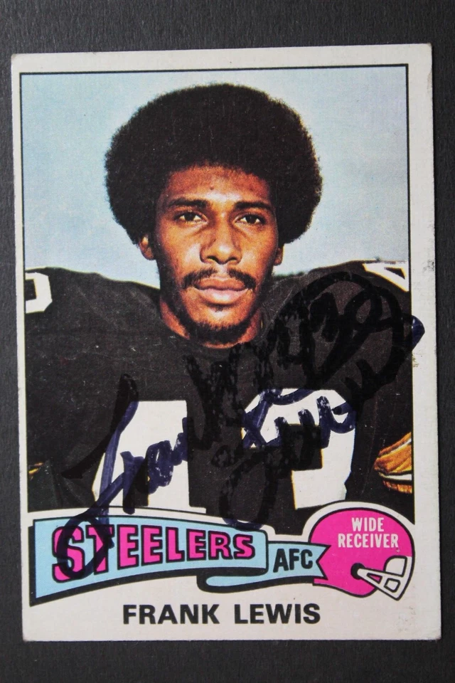 Frank Lewis Pittsburgh Steelers Signed 1975 Topps #71 Autographed Card GRAMBLING - Image 3 of 4