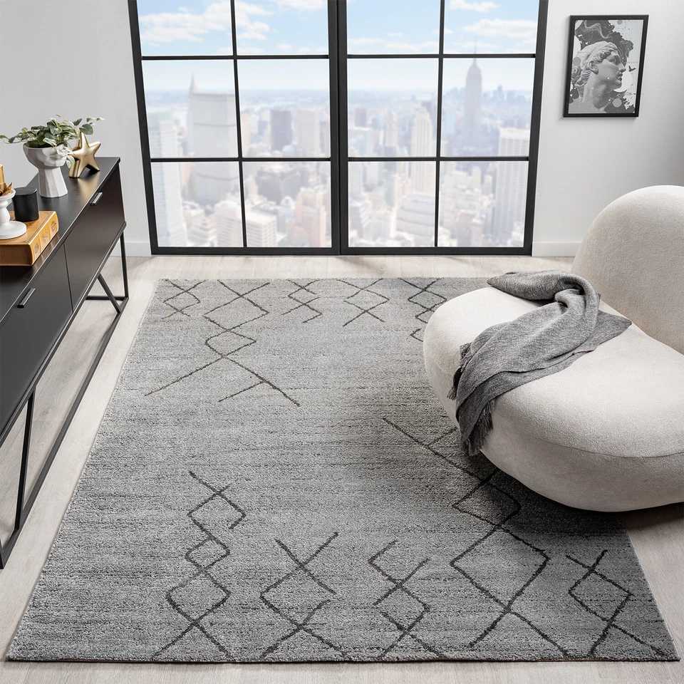 Kurzflor Teppich Skandinavisch Berberlook Wohnzimmer Schlafzimmer Modern  - Bild 1 von 1