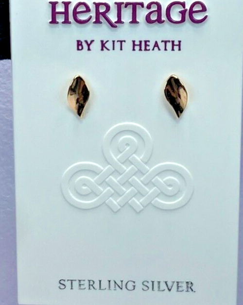 18K Rose Gold over Sterling Silver Leaf Earrings NWT $80RP #2885 - Main Image